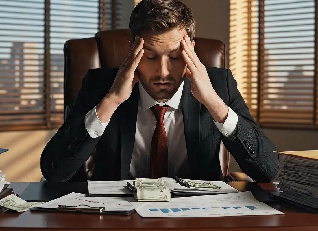 momak pod stresom, drži se za glavu